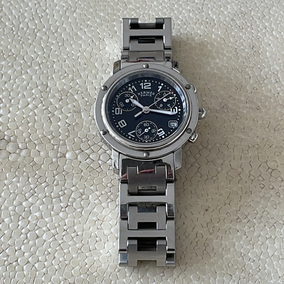 Hermes Lady’s Clipper Chronograph Stainless Steel Watch - Picture 3 of 16